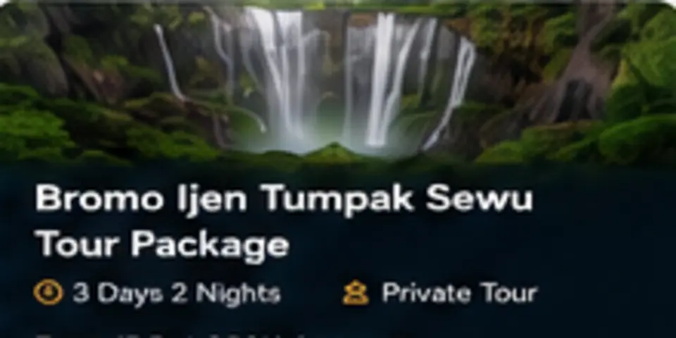 Tumpak Sewu Waterfall surrounded by green cliffs